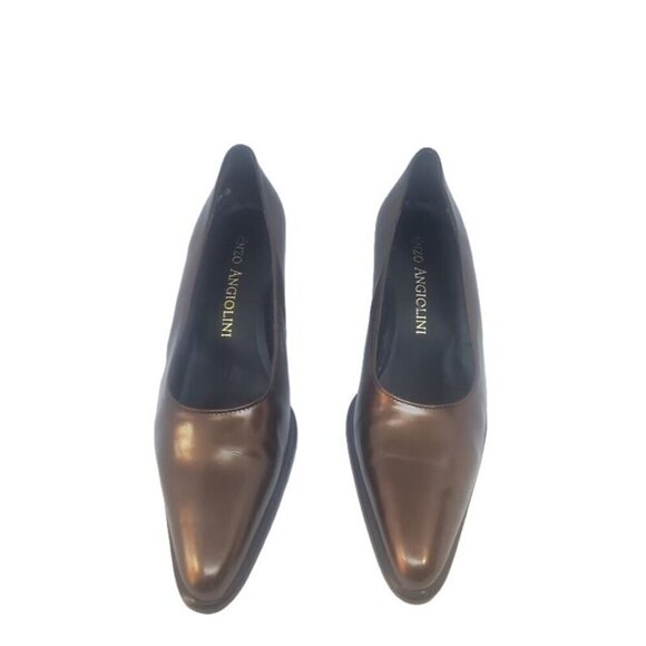 Enzo Angiolini Women's Bronze Color Leather Heels Size 8M - Picture 2 of 9